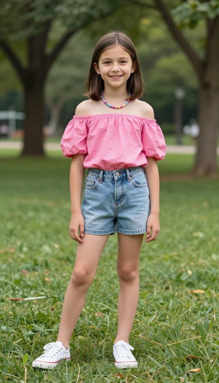 7. Off-the-Shoulder Top and High-Waisted Shorts