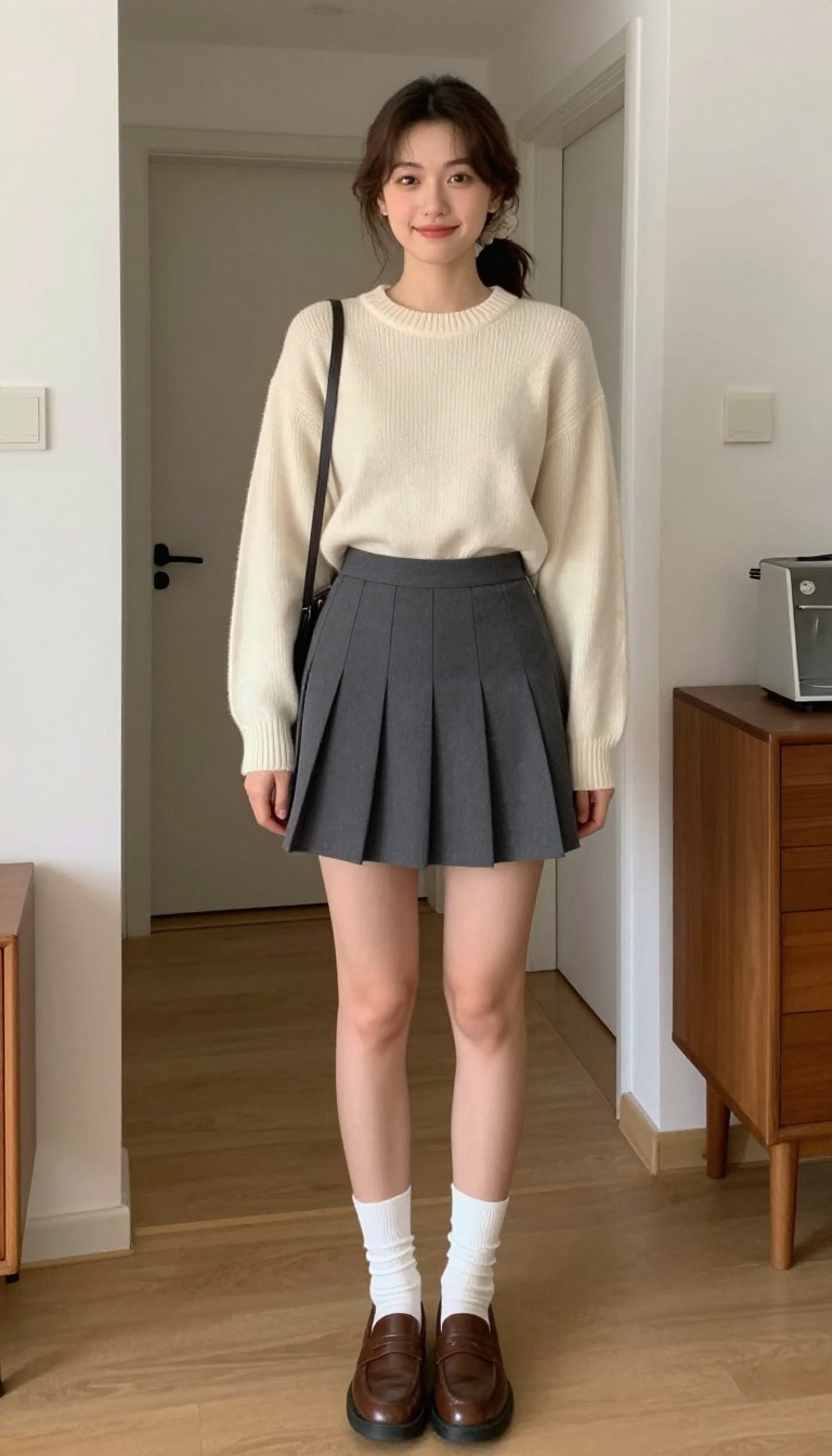 9. Pleated Skirt and Sweater