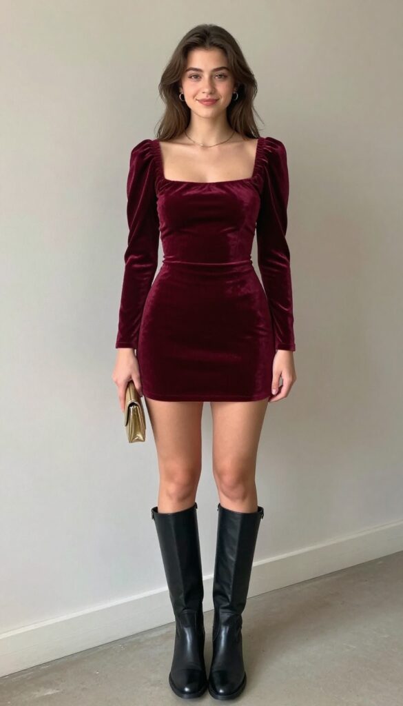 4. Velvet Mini Dress: Luxe and Touchable