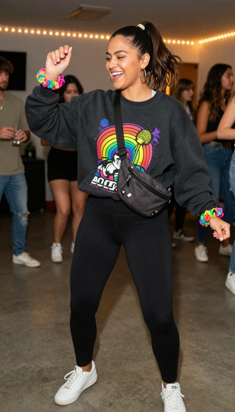 11. Casual Cool: Graphic Sweatshirt and Leggings