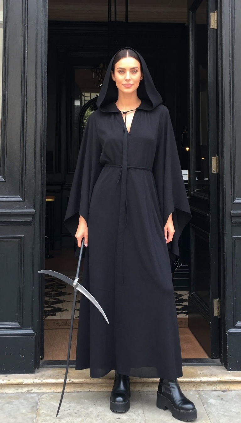 10. The Reaper's Date: All-Black Elegance