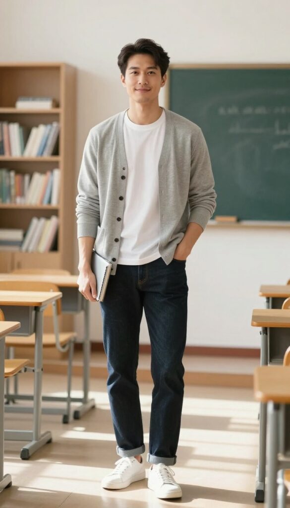 2. The Layered Cardigan Look