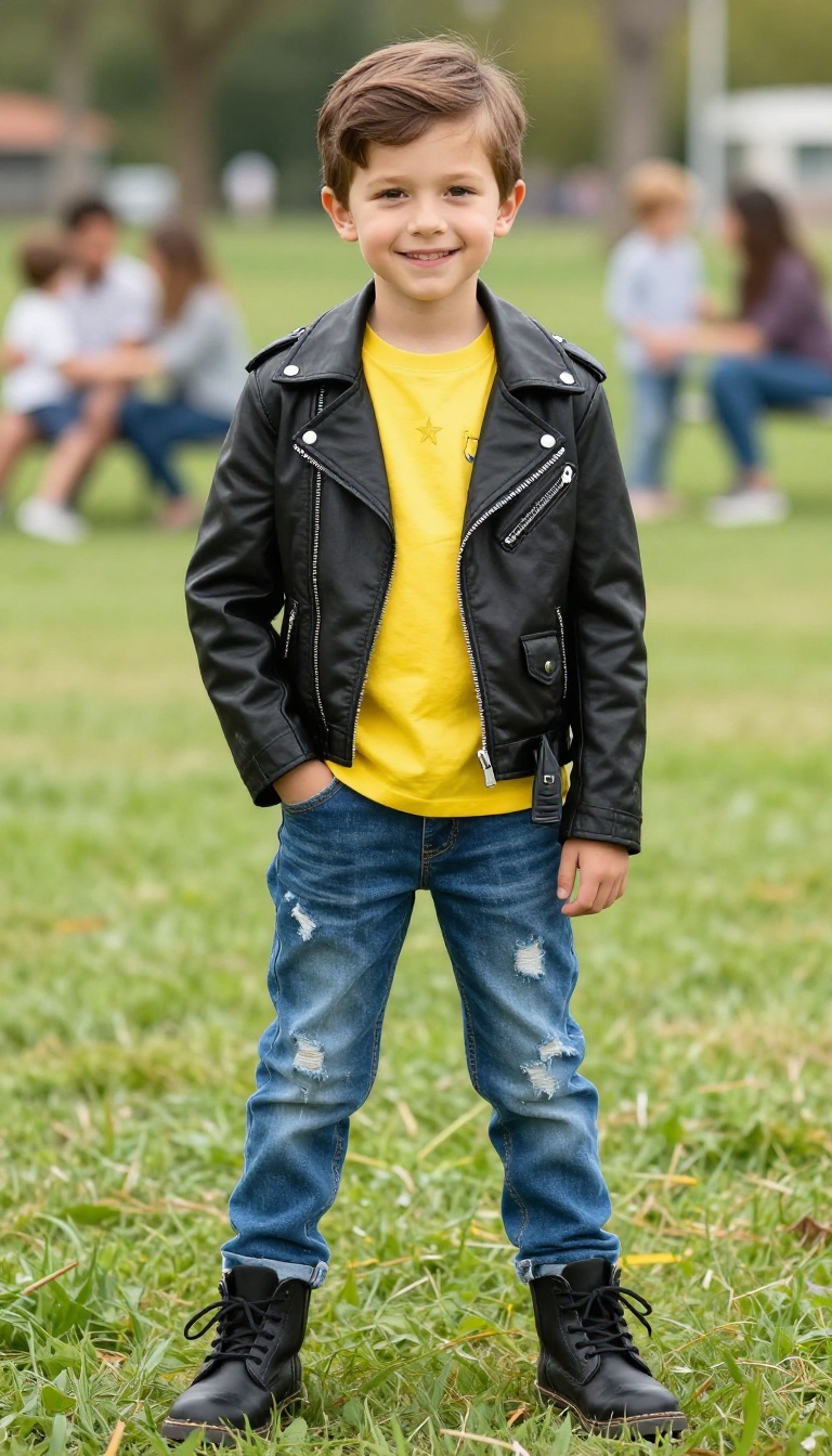 11. Biker Jacket and Ripped Jeans