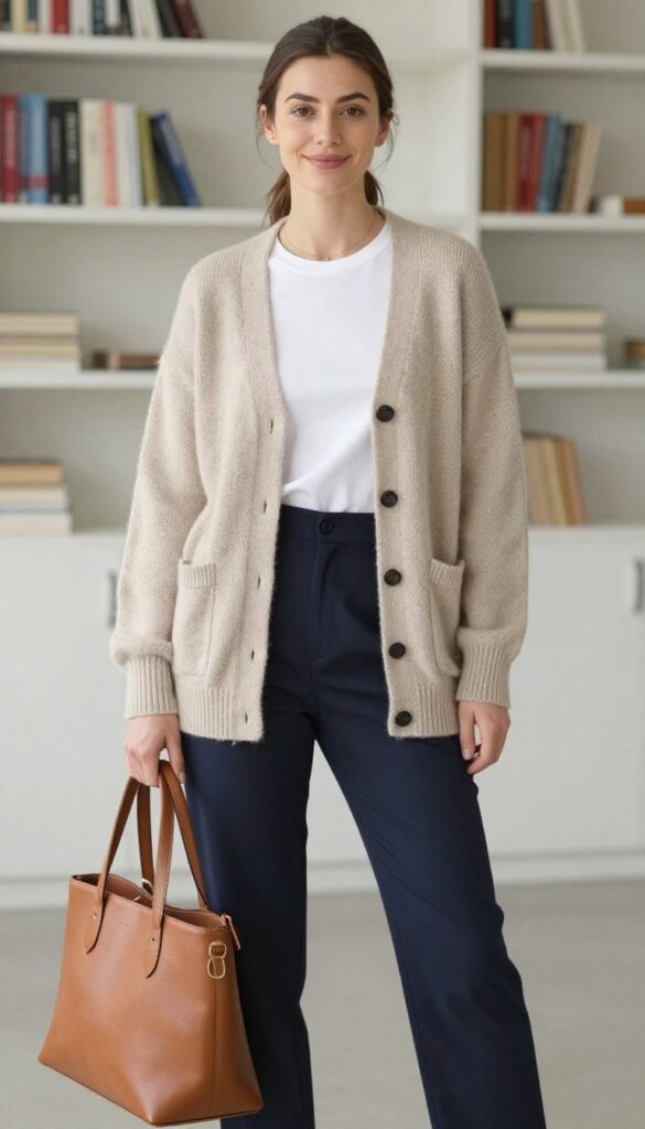 1. The Layered Cardigan Look