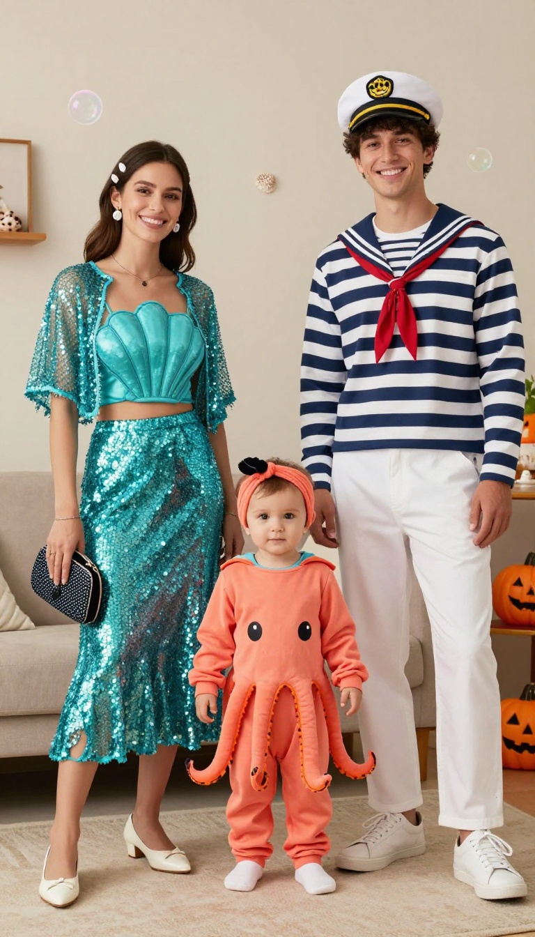 3. Under the Sea: Mermaid, Sailor, and a Little Octopus