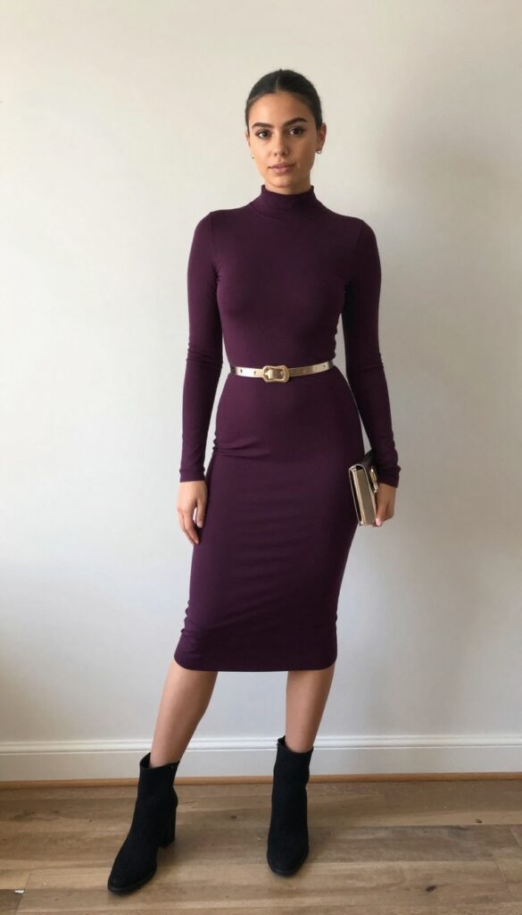 7. Long-Sleeve Mock Neck in Eggplant