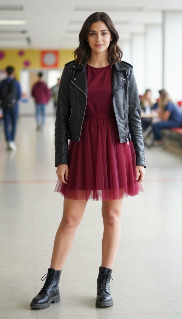 11. Tulle Dress with Combat Boots