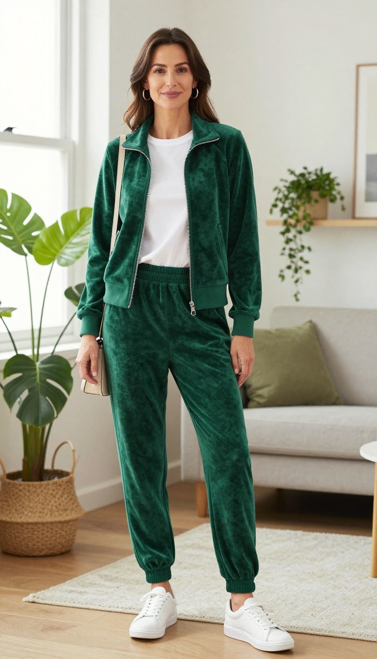 9. Velour Tracksuit for a Casual Day