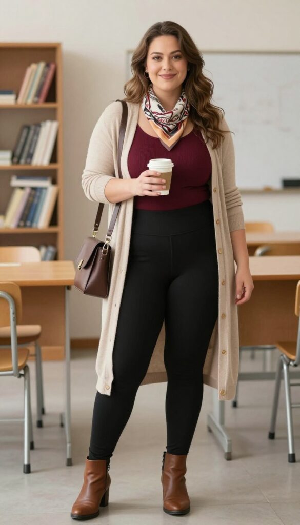 7. The Ponte Leggings with a Long Cardigan