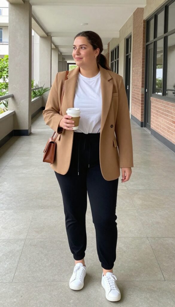 13. The Casual Friday Look with Joggers and a Blazer