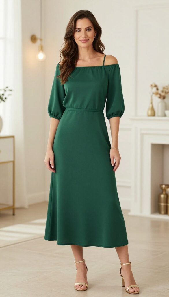 8. Off-the-Shoulder Elegance with Long Sleeves