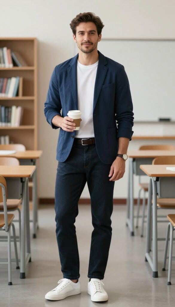 12. The Blazer and Tee with Sneakers