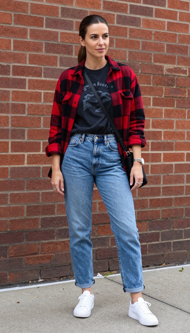 7. Acid Wash Jeans with a Graphic Tee