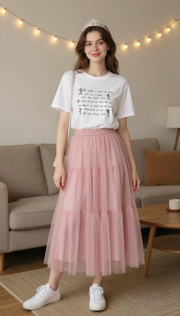 15. Modern Princess: Tulle Skirt and Graphic Tee