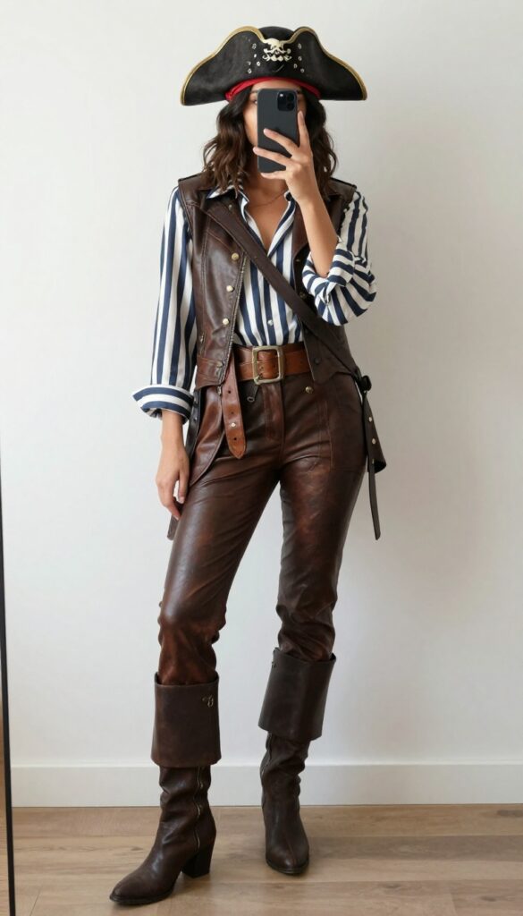 12. Stylish Pirate in Stripes and Leather