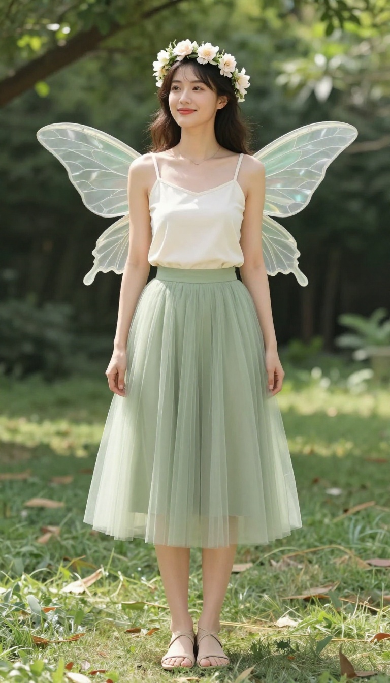 4. Enchanted Forest Fairy in Flowy Layers