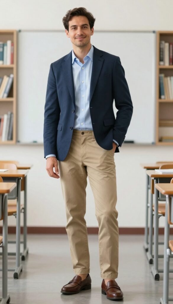 1. The Classic Blazer and Chinos Combo
