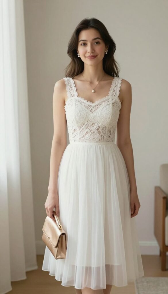 1. Classic Lace A-Line Dress