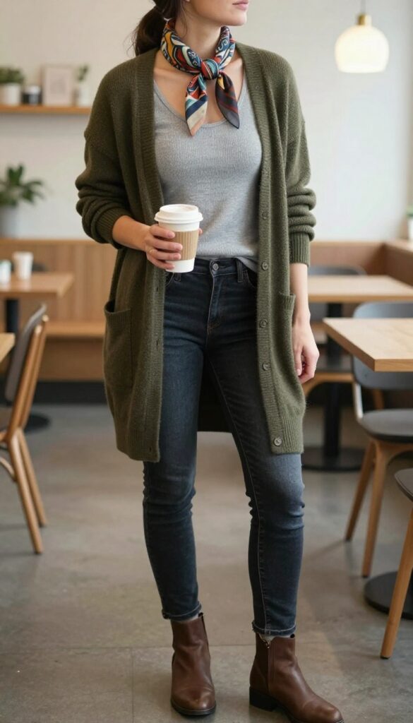6. The Layered Tank and Open-Front Cardigan