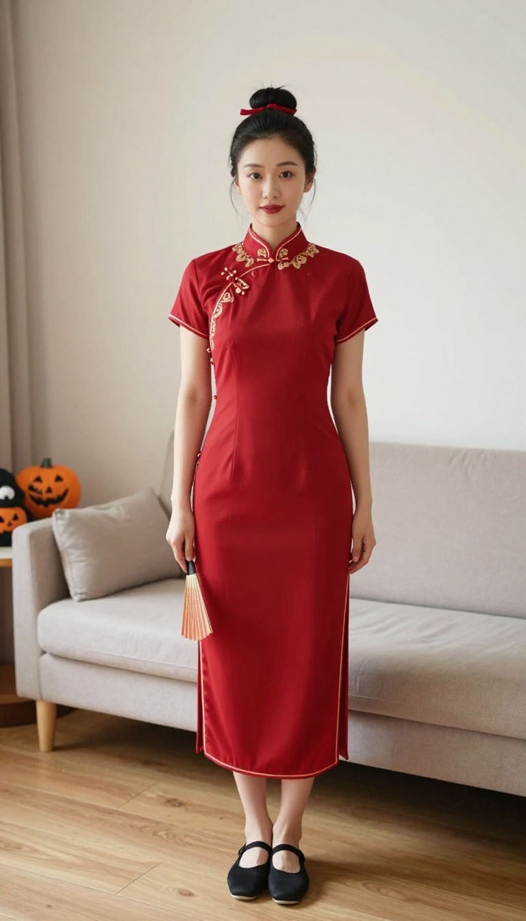 12. Mulan's Red and Gold Warrior Dress