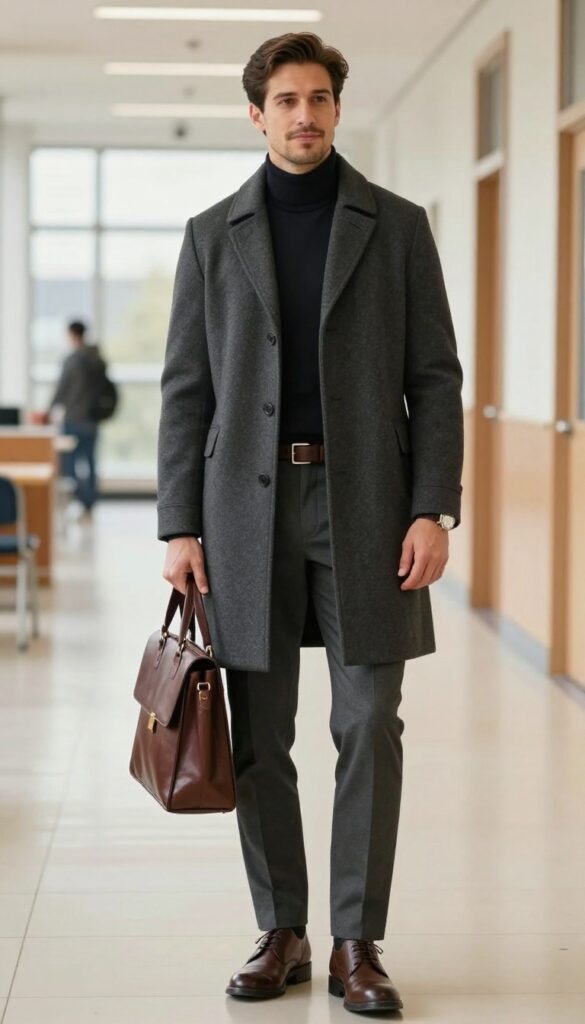 13. The Wool Overcoat and Turtleneck