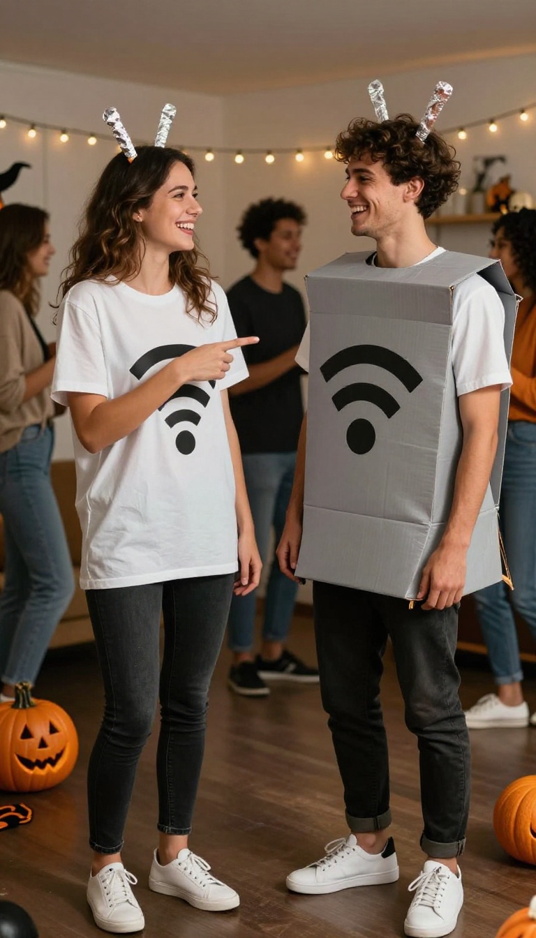 9. 'WiFi and Router' – Connected Couple