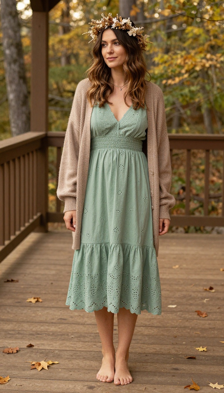 15. Folklore Era: Flowy Dress and Cardigan