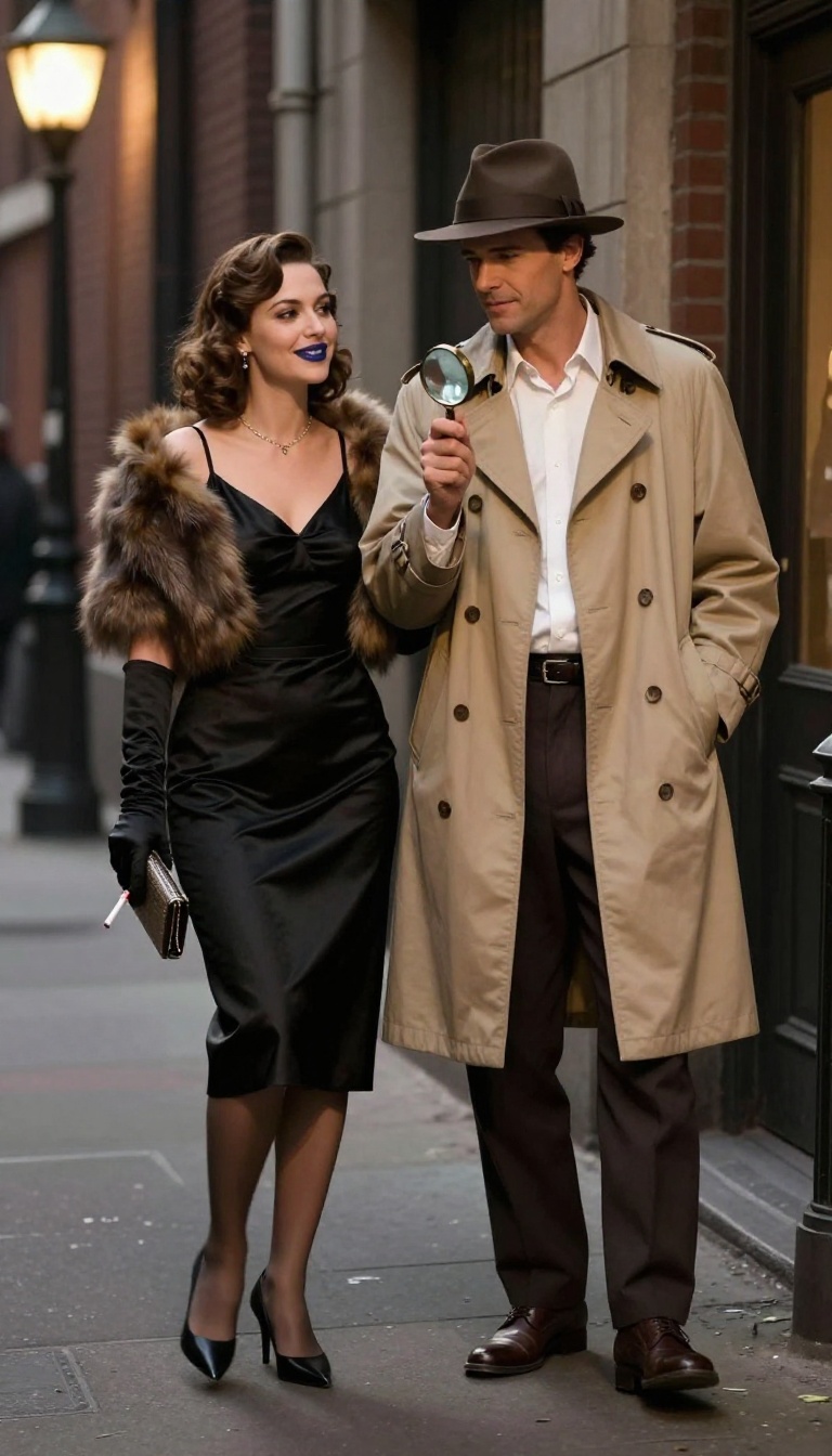 5. Classic Film Noir Detective & Femme Fatale