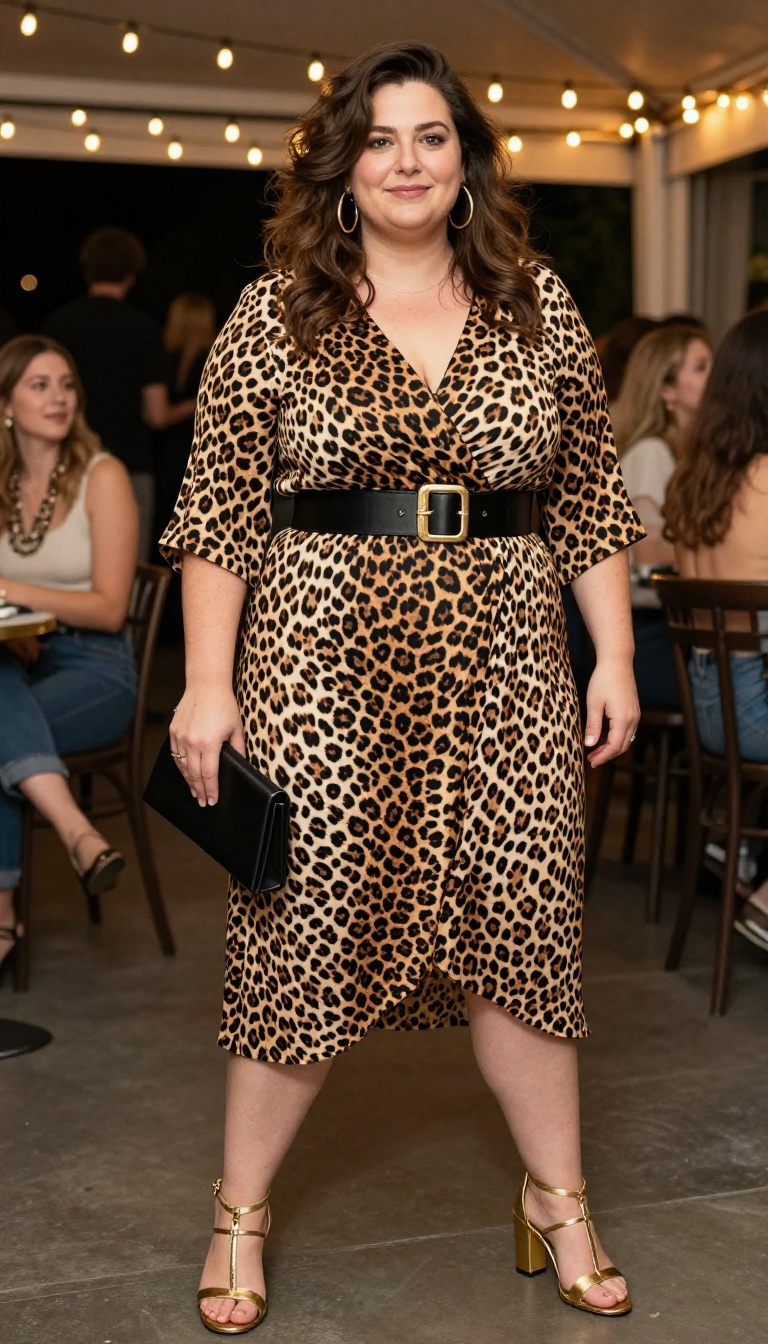 6. Bold Print Wrap Dress