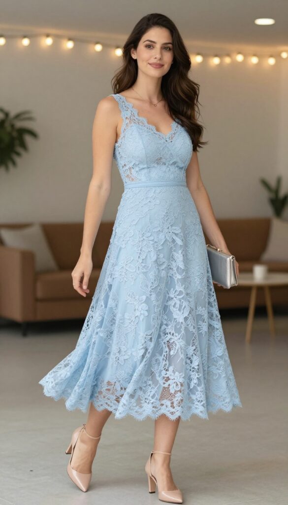 1. Classic A-Line with Delicate Lace