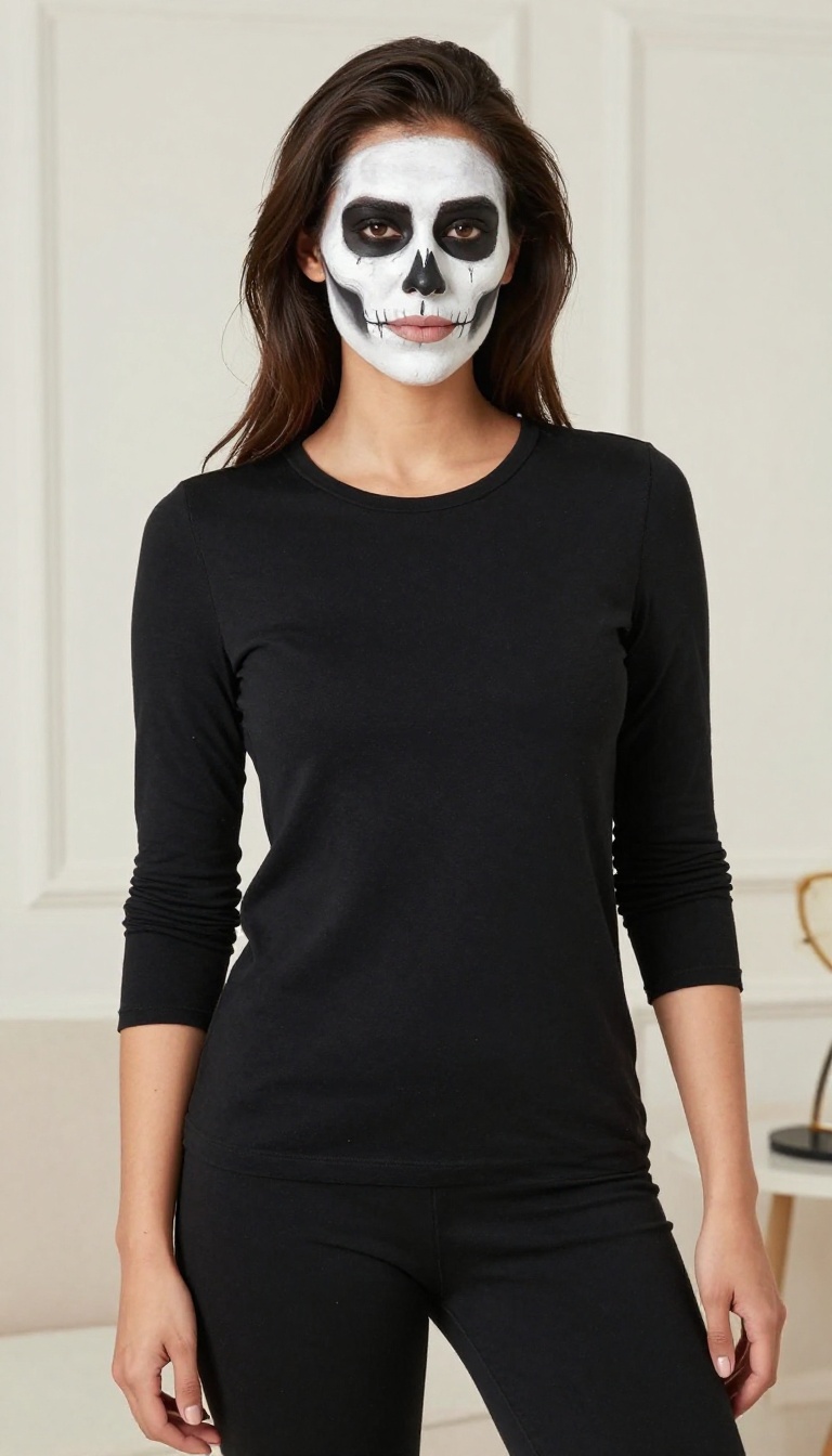 11. Skeleton Makeup as the Main Focus