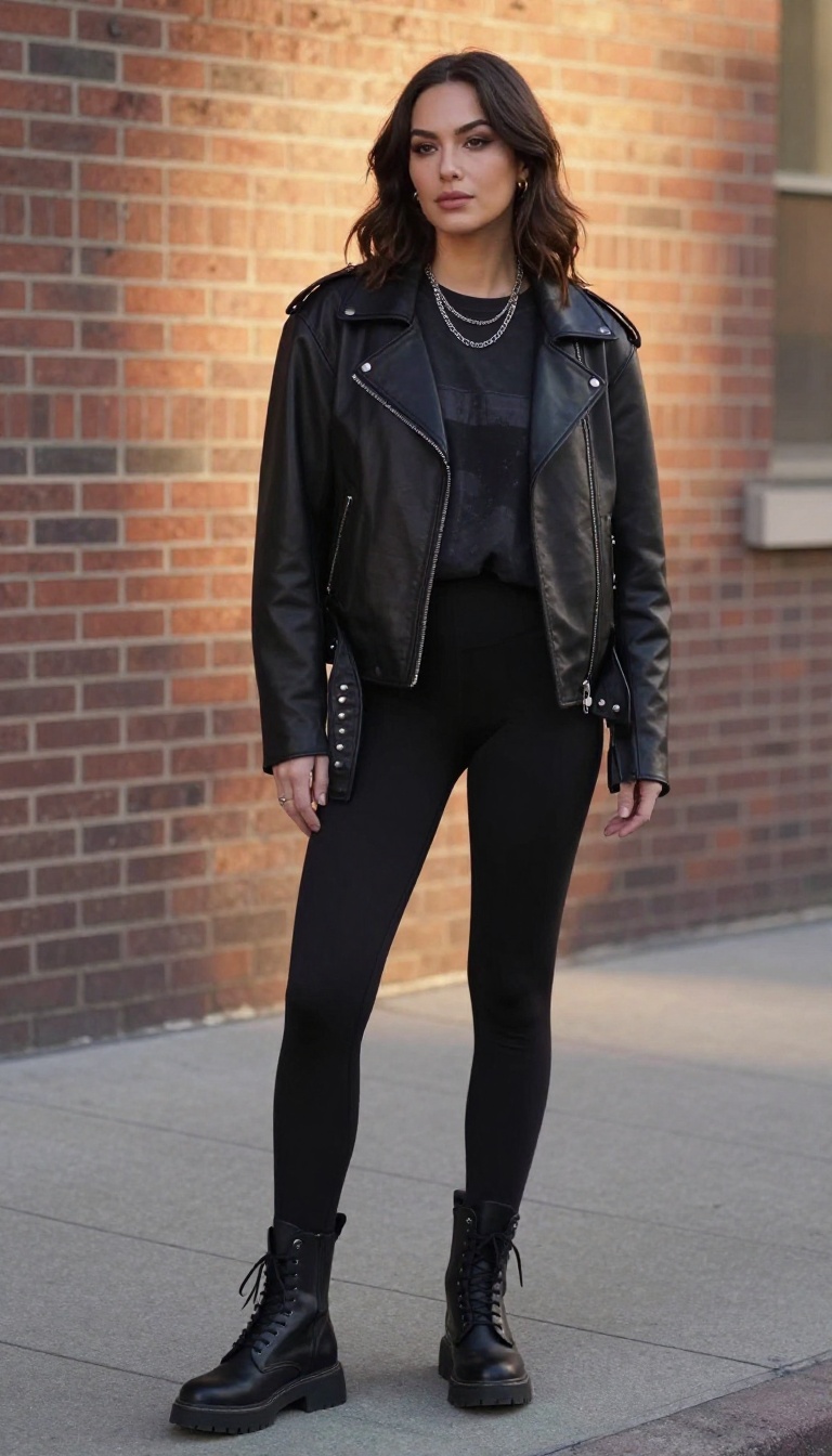 11. Leather Jacket and Leggings