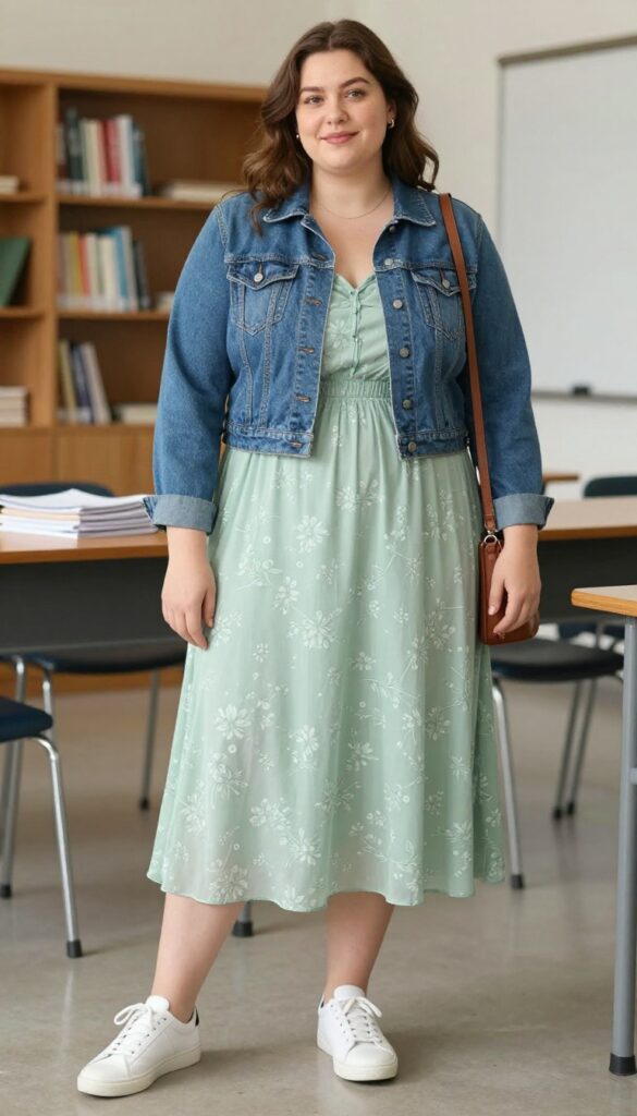 3. The Maxi Dress with a Denim Jacket