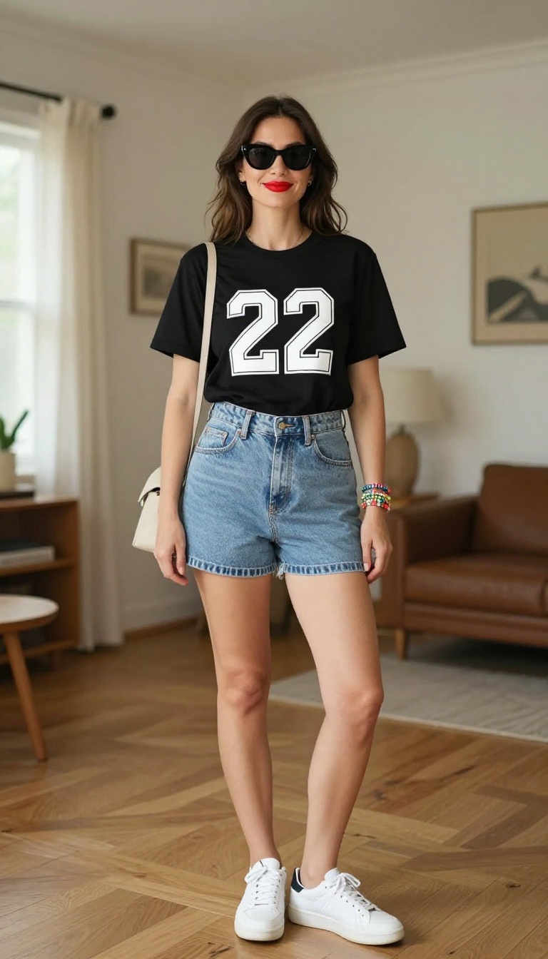 11. Red Era: '22' T-Shirt and High-Waisted Shorts