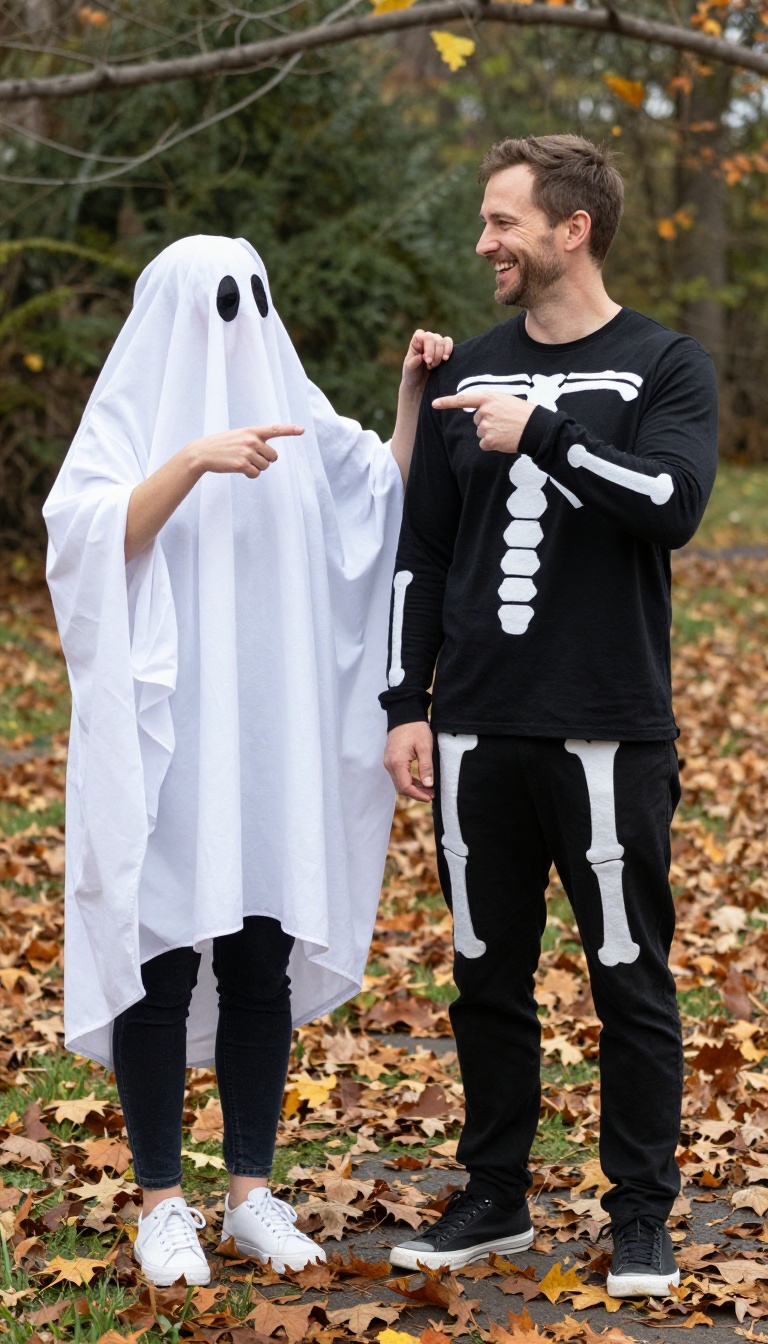 8. Spooky Classic: Ghost and Skeleton