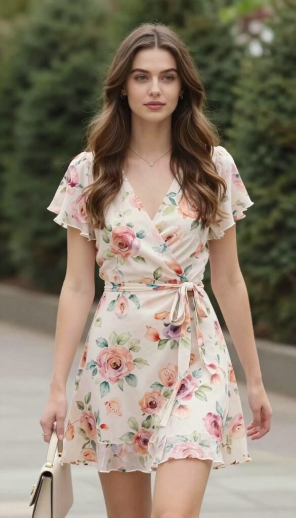 1. The Romantic Floral Wrap Dress