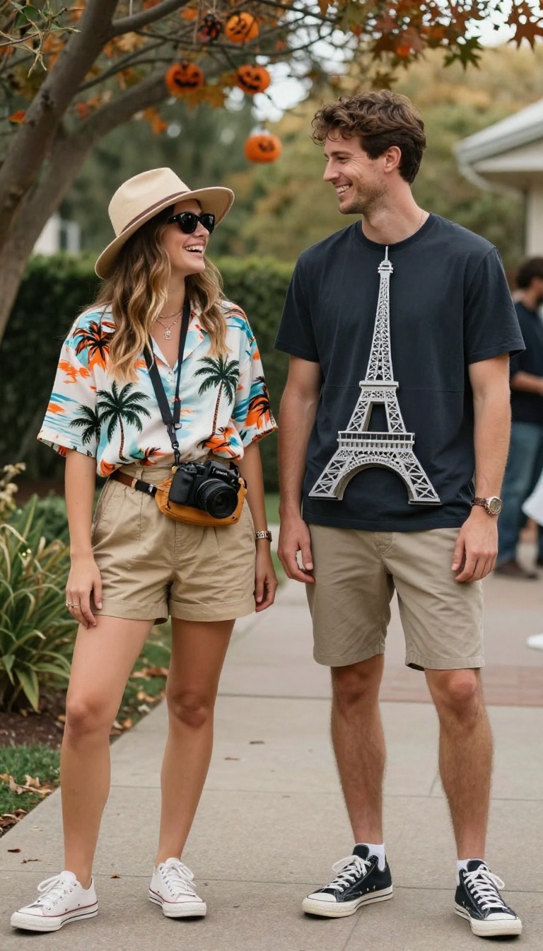 6. Tourist and Landmark: Travel-Themed Duo