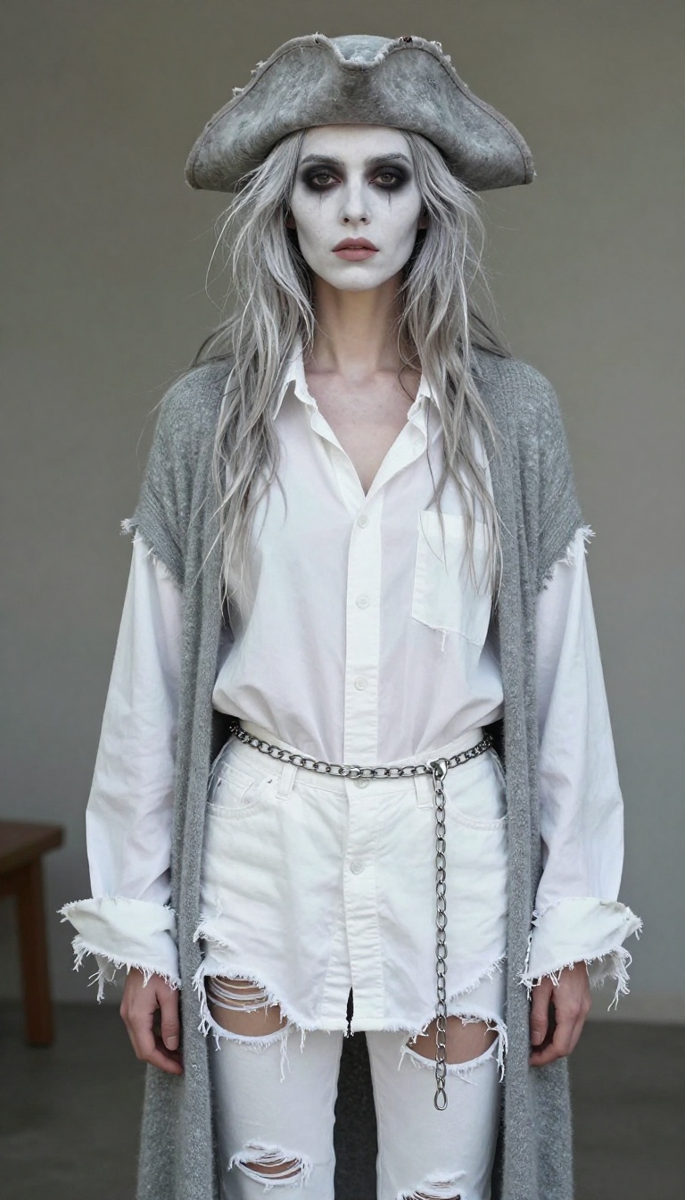 9. Ghost Pirate: Tattered Whites and Spooky Vibes