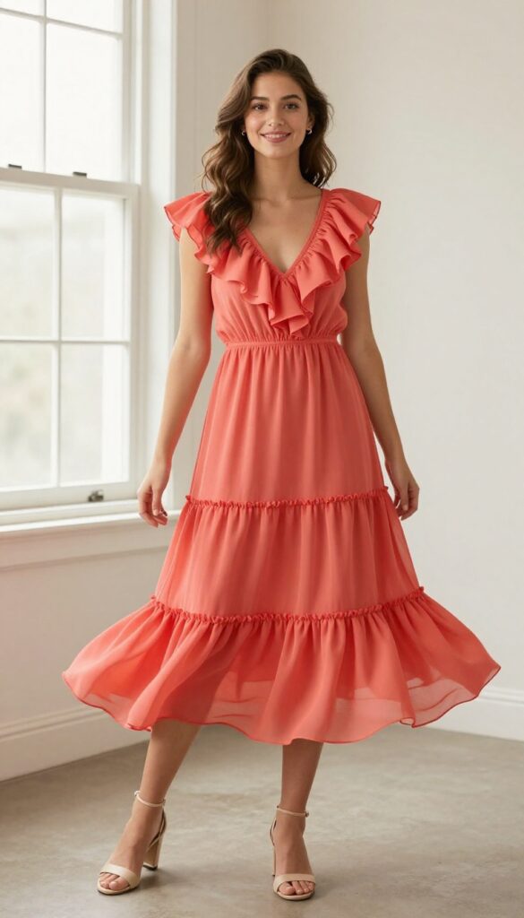 15. Ruffled Dress for a Fun and Flirty Look