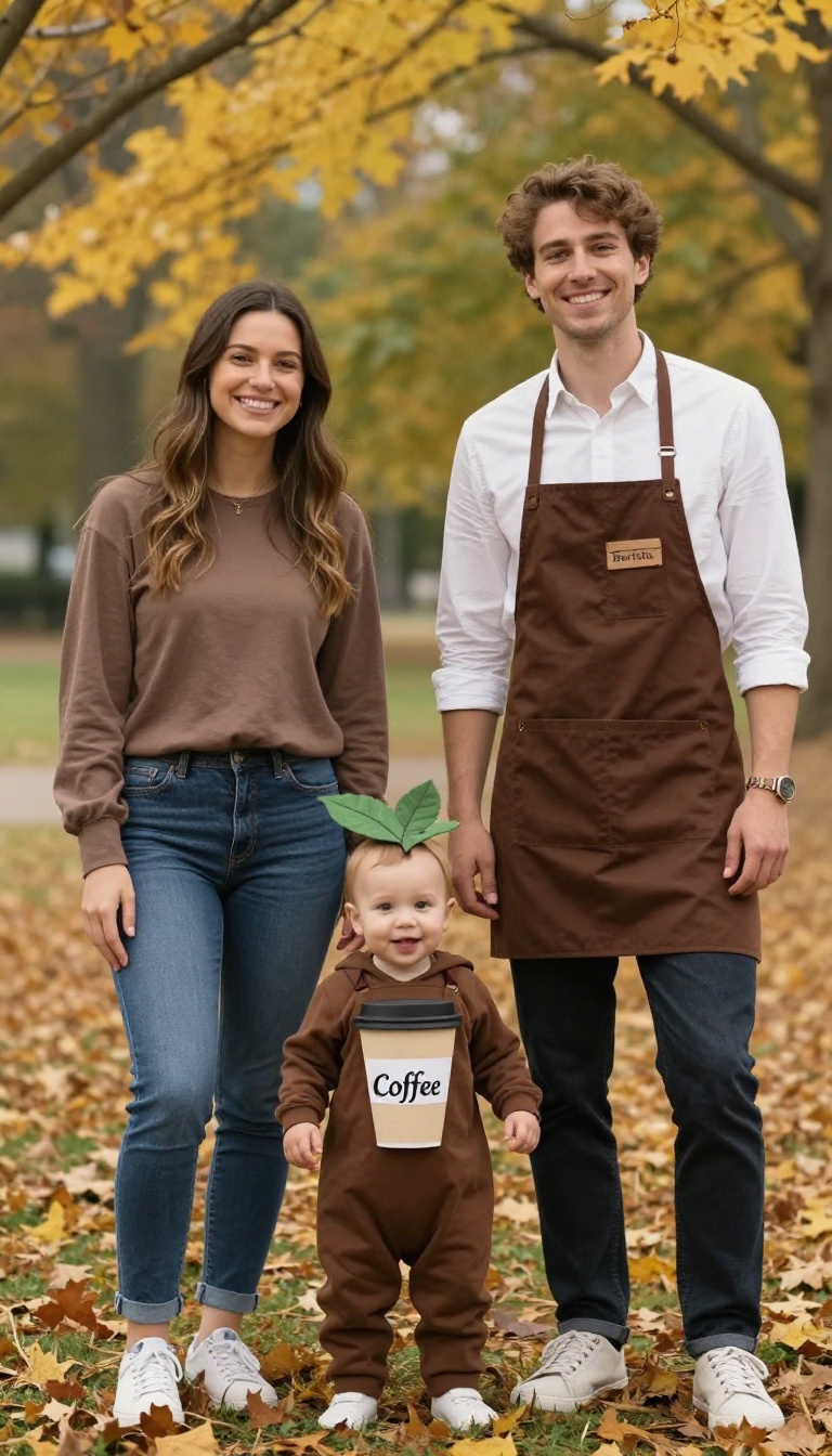 2. Punny Family: 'Our Love is Brewing' – Coffee Shop Trio