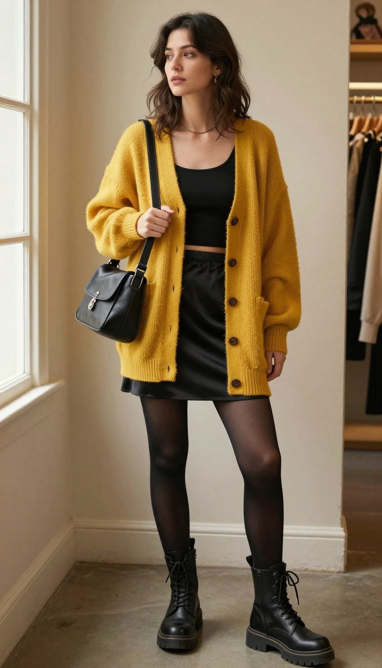 11. Vintage Cardigan With Slip Skirt