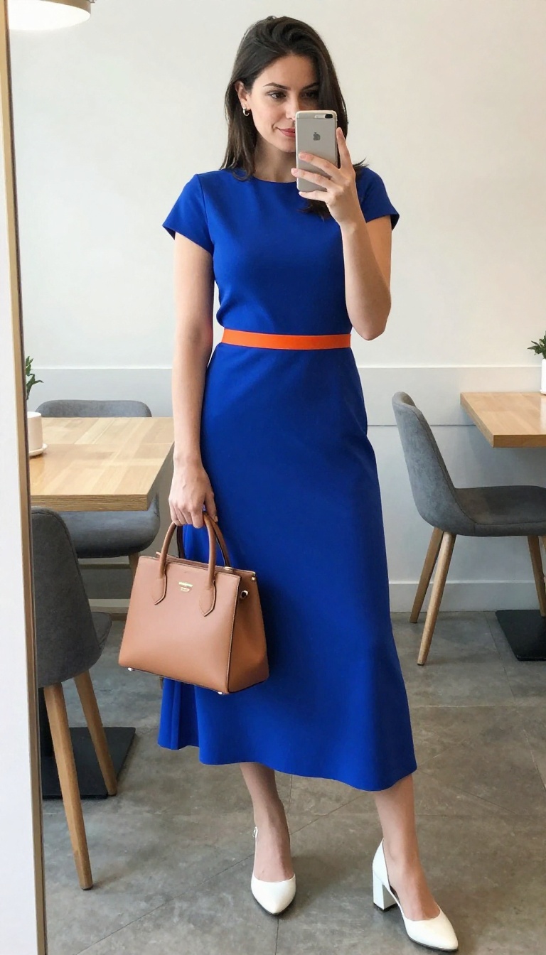 5. Color-Blocked Midi Dress