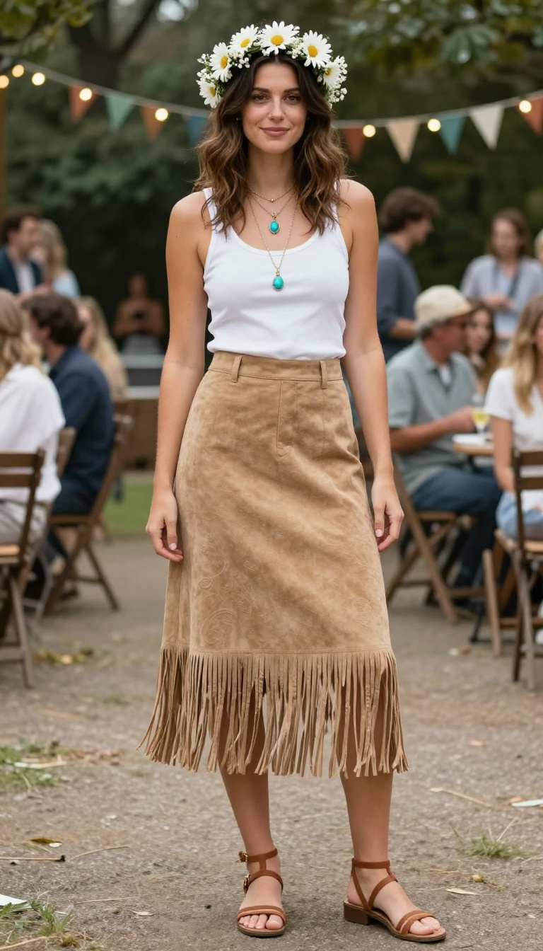 10. Boho Y2K: Fringe and Flower Crowns