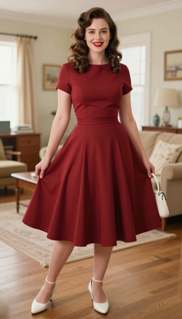 1. 1950s Swing Dress with a Petticoat