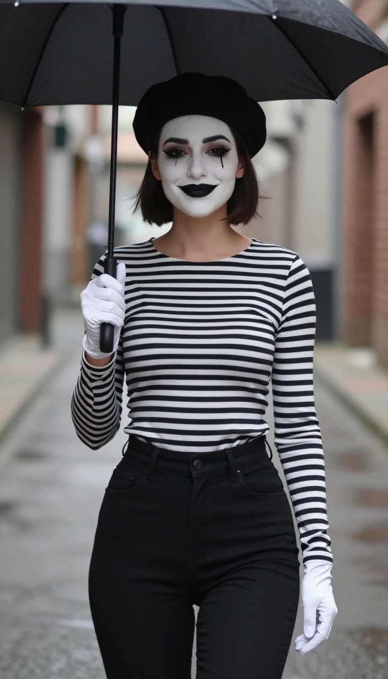 7. Mime of Terror: Striped Top and Beret