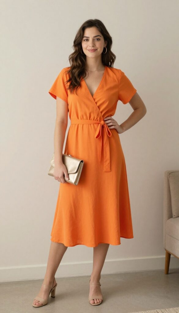 8. Orange with a Twist: A Wrap Dress That Flatters Every Body