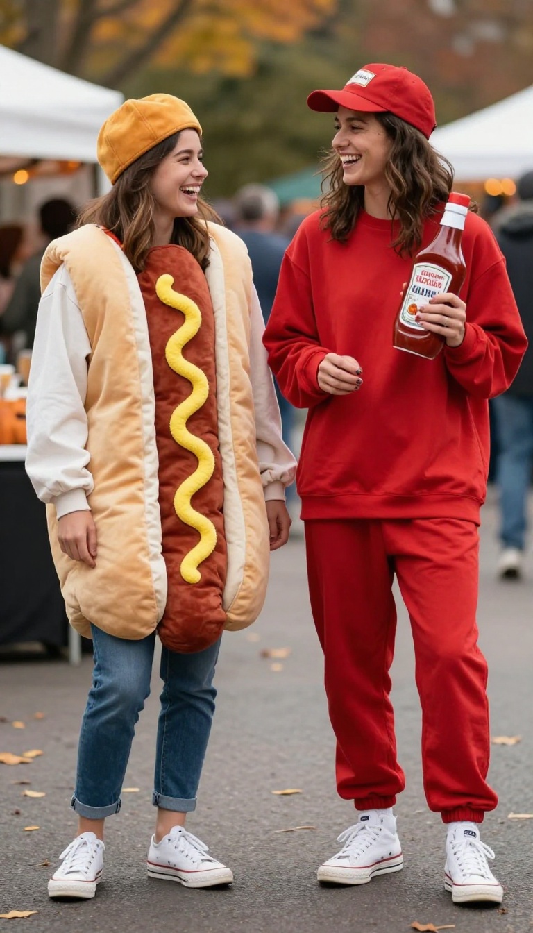 9. Food Truck Duo: Hot Dog and Ketchup