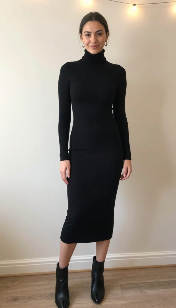 15. Chic Turtleneck Dress