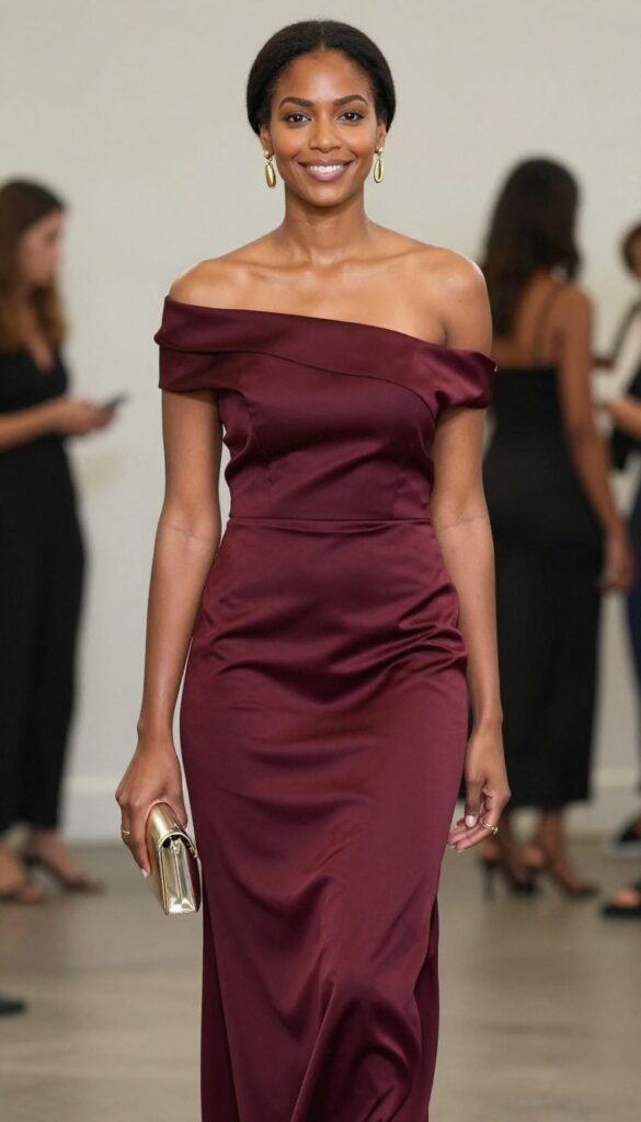 3. Off-the-Shoulder A-Line Gown