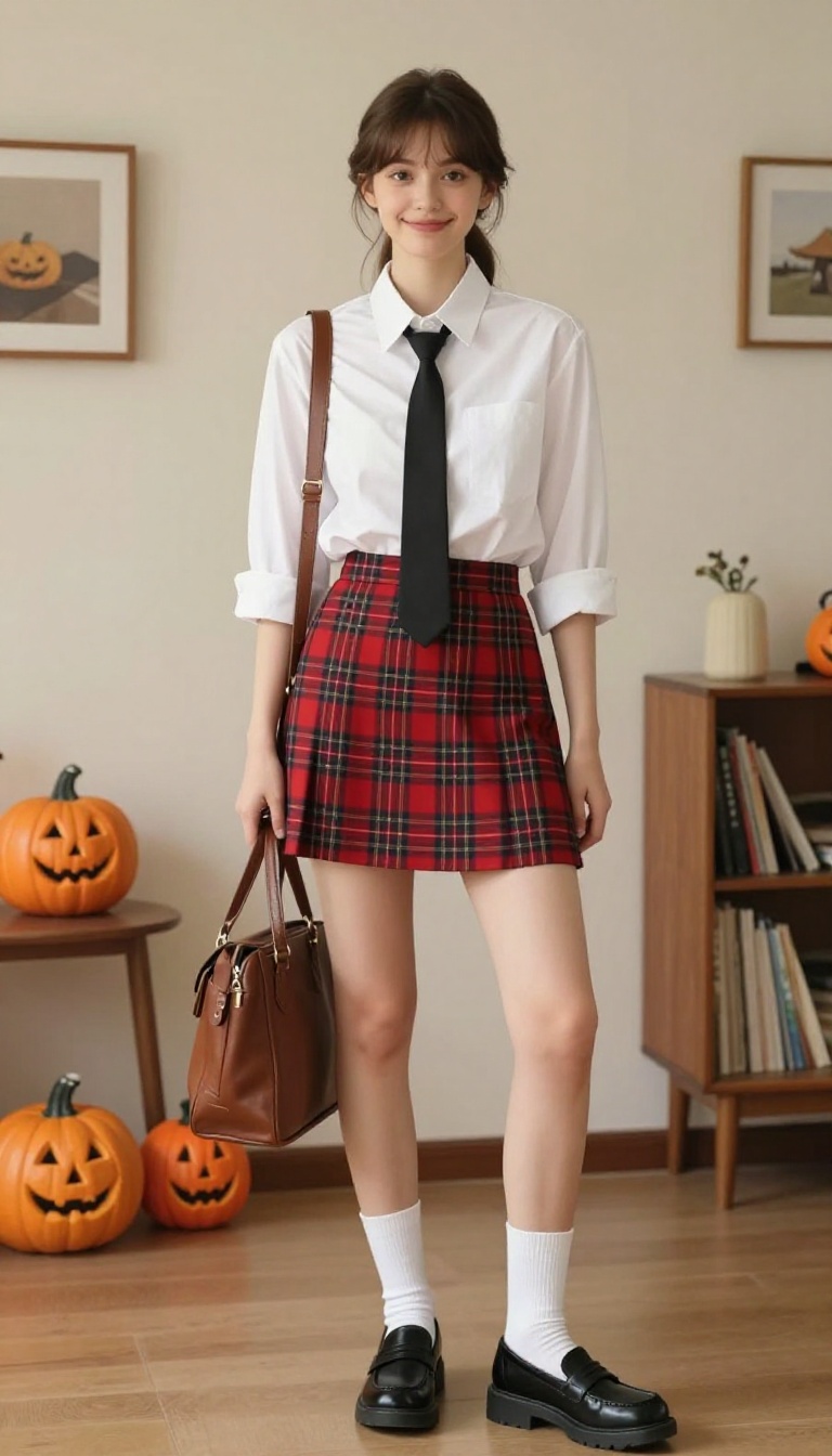6. Playful Plaid Schoolgirl